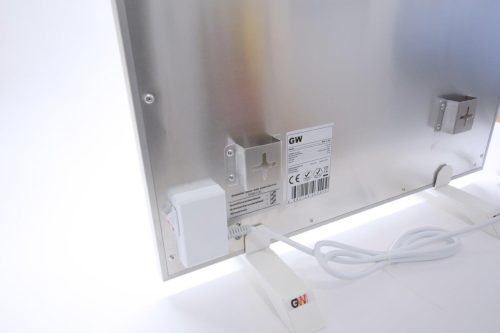 Frontgas-GlasWärmt-Infrarotheizung-Elektroheizung-Aluminium-IAP-450Watt-Weiß-600x600x20mm-Detail