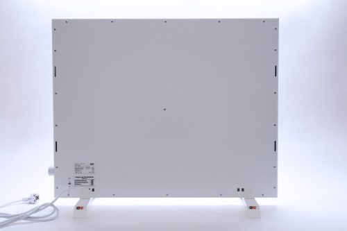 Frontgas-GlasWärmt-Infrarotheizung-Hybridboard-Elektroheizung-Hybrid-weiß-1000Watt-1000x600x40mm-Light-Hinteransicht