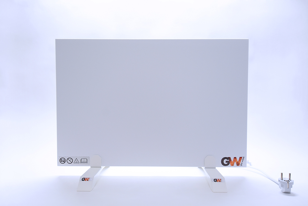 GlasWärmt-Infrarotheizung-Metall-IMP-weiß-300Watt-600x400x20mm-Vorderseite