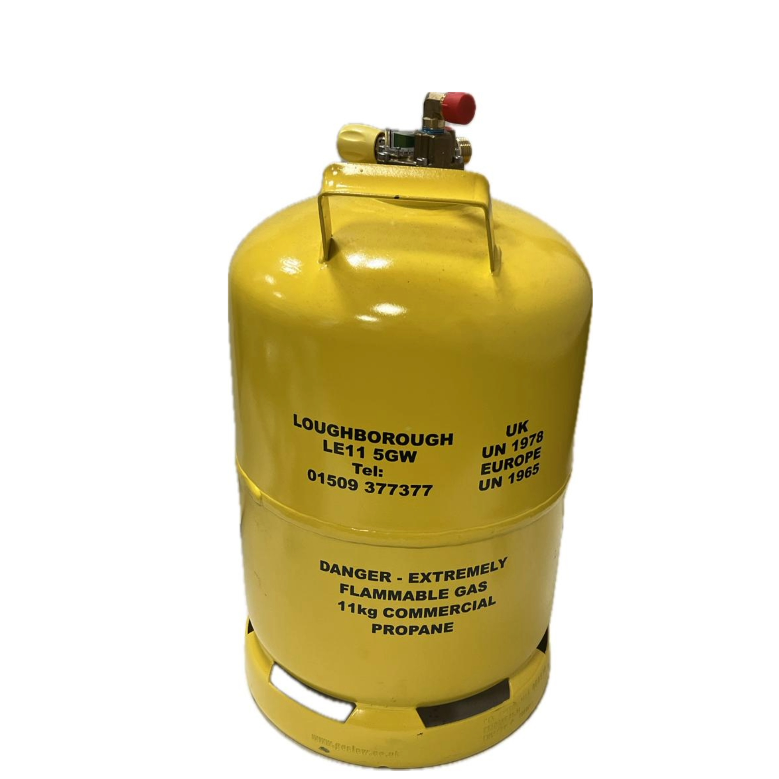 Gasflasche Gaslow 2,7 kg gelb wiederbefüllbar Tankflasche LPG (310x202mm) + Adapter  Set - Frontgas Onlineshop