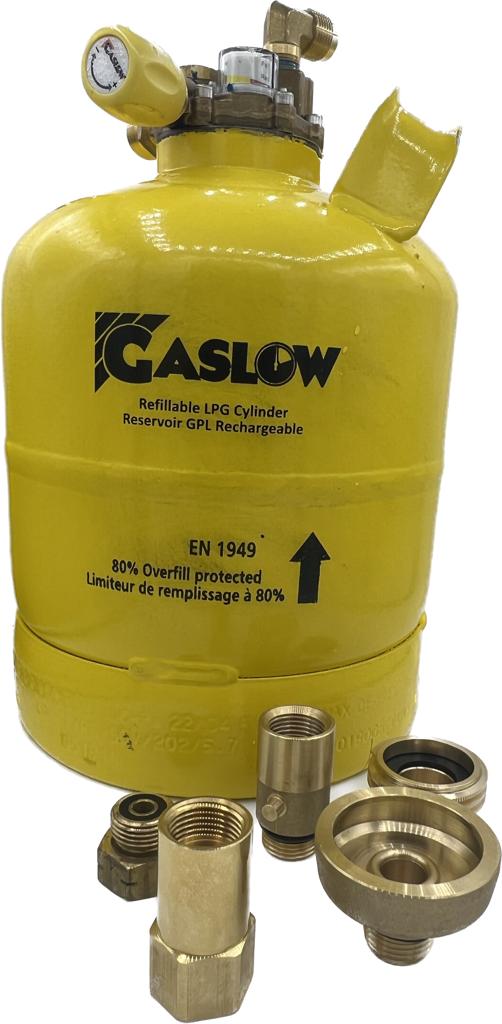 Gasflasche Gaslow 11 kg gelb 2020 wiederbefüllbar (560x304mm)